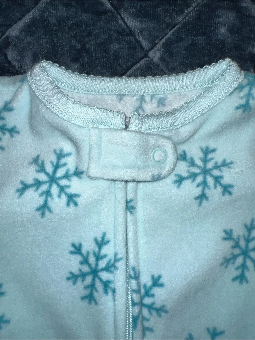 Carter's Light Blue Snowflake Fleece Footed One-Piece